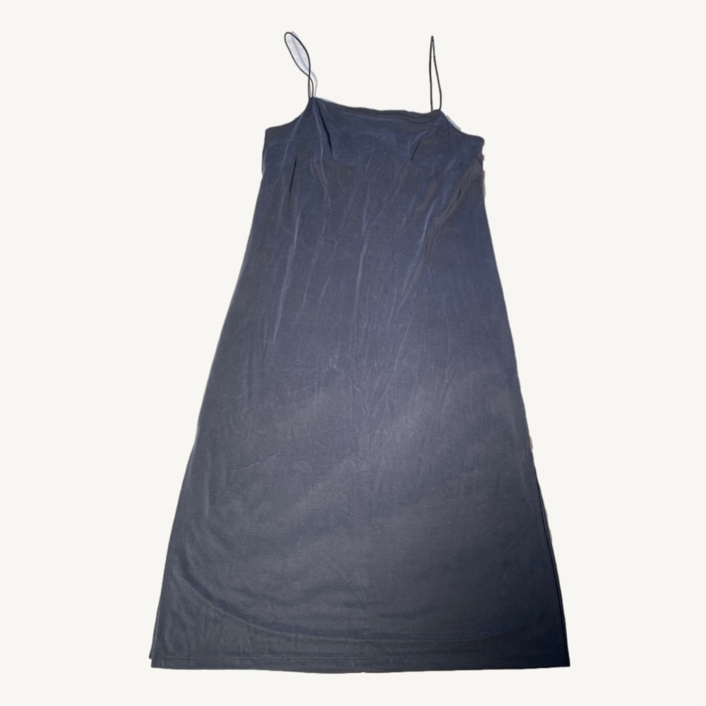 TopShop Grey Calf Length Tank Top Straight Neck Line Size US 10